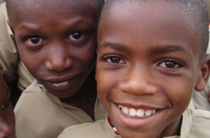 Child in school uniform